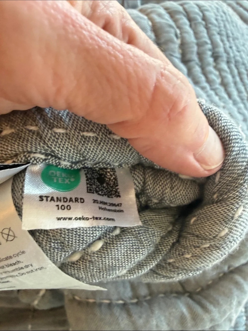 NWT Quince Organic Cotton Channel Stitch Coverlet Set – Blue??? – King/Cal King